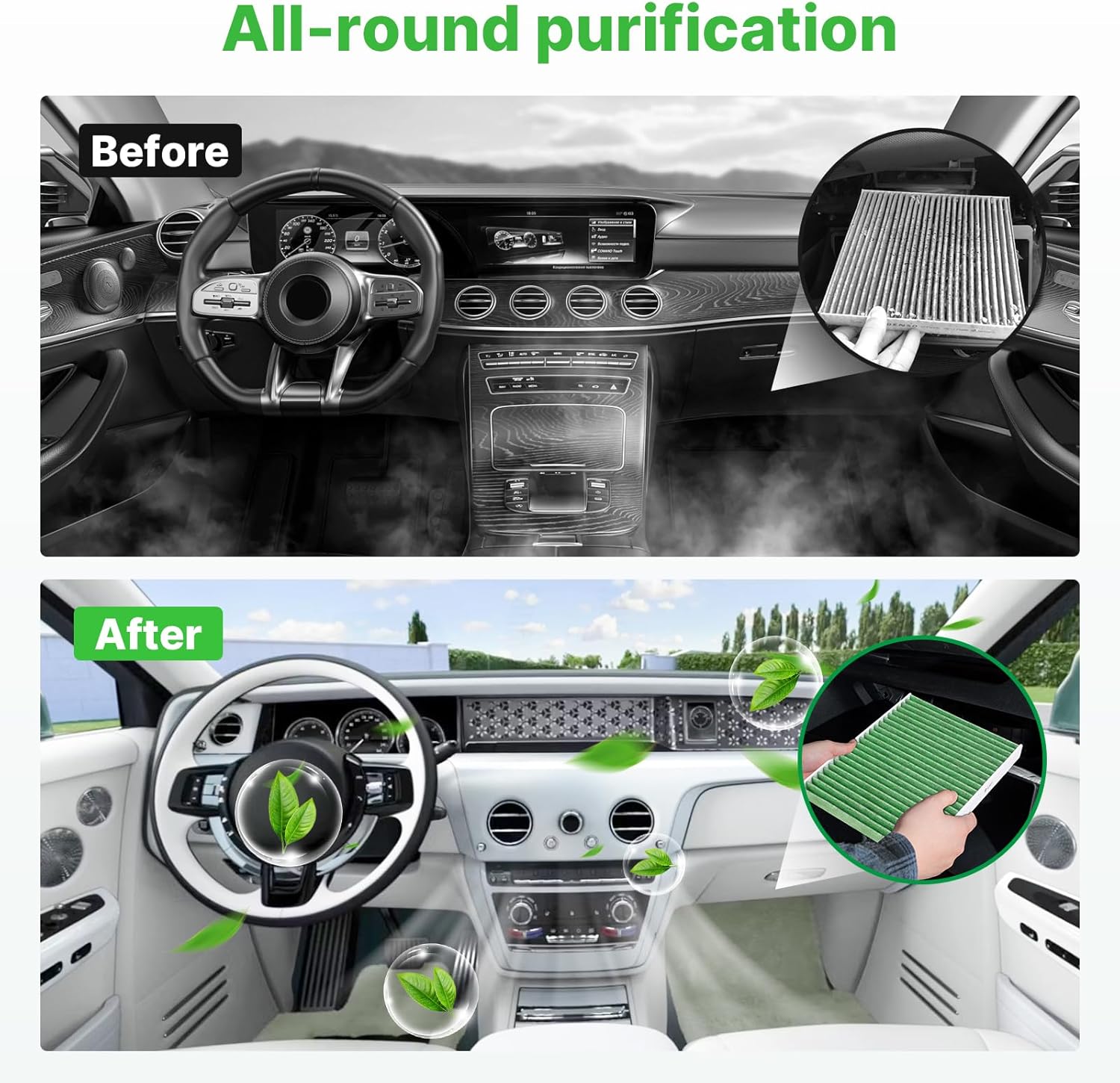 Engine+Cabin Air Filters Fit for Avalon 19-22, Camry 18-22, Highlander 20-26, RAV4 19-25, ES350 19-25 (Not Fit Hybrid) Engine Air Filter Replace Cabin Air Filter Accessories# CA12377 CF12157