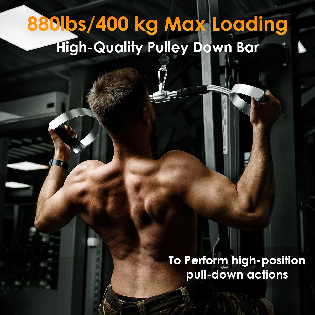 Ulalov LAT Pull Down Bar with Handls, Pull Down Machine Attachments