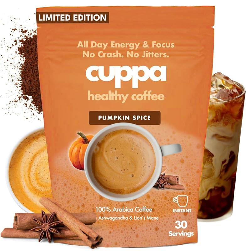 Cuppa Healthy Coffee Café Solúvel Pumpkin Spice com Ashwagandha, 112 g