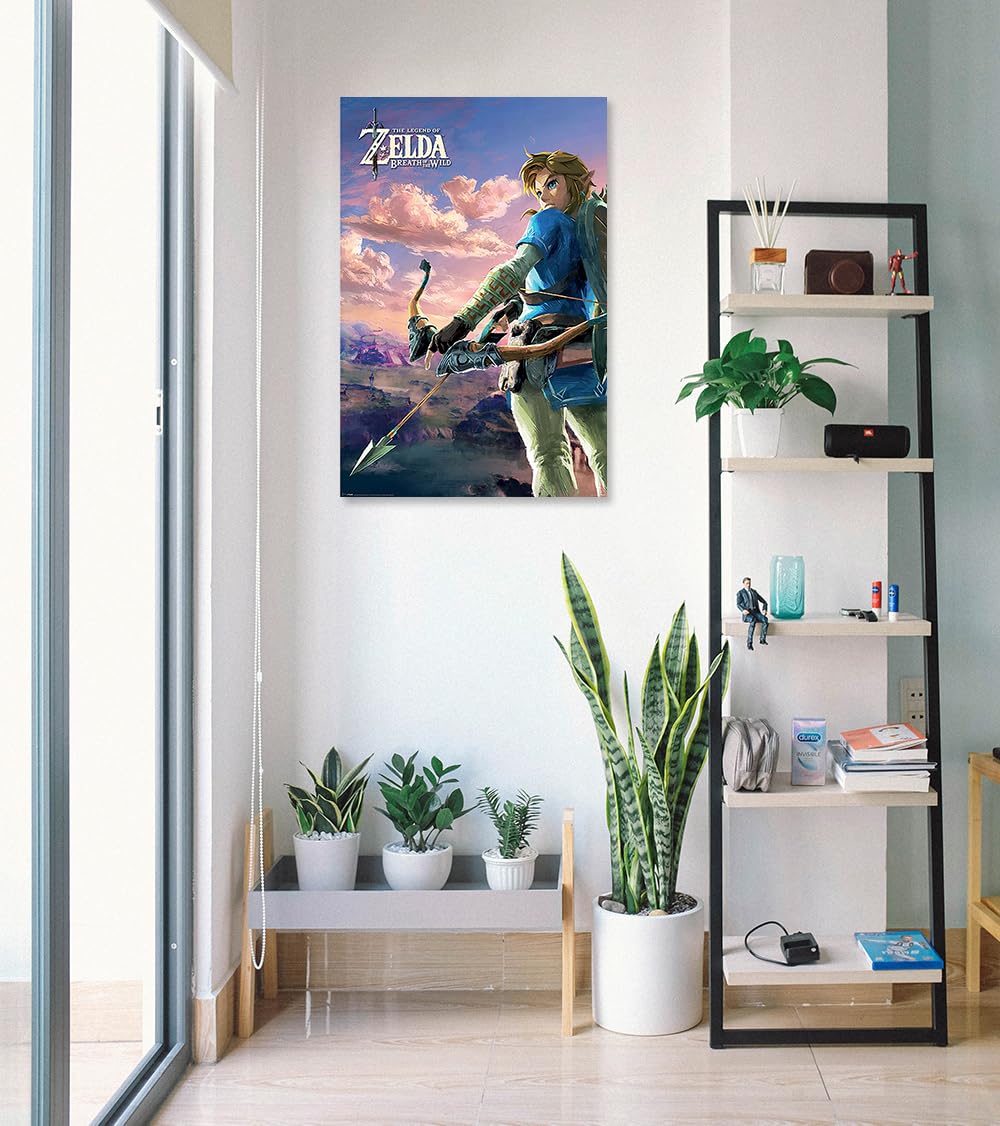 ゼルダの伝説 ブレスオブザワイルド BoTW リンク ウォールアート ポスター 任天堂】 ゼルダの伝説: ブレス オブ ザ ワイルド 水彩リンク
