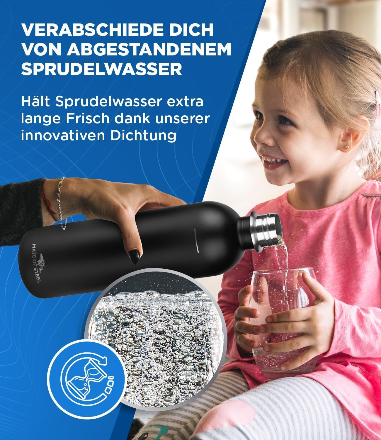 Plastic Free 35oz Bottle for Sodastream Terra, Fizzi, Art - Dishwasher Safe Leak-Proof Metal Stainless Steel Water Bottle - Replacement Bottles for Soda Stream Sport Gym Camping - Image 2