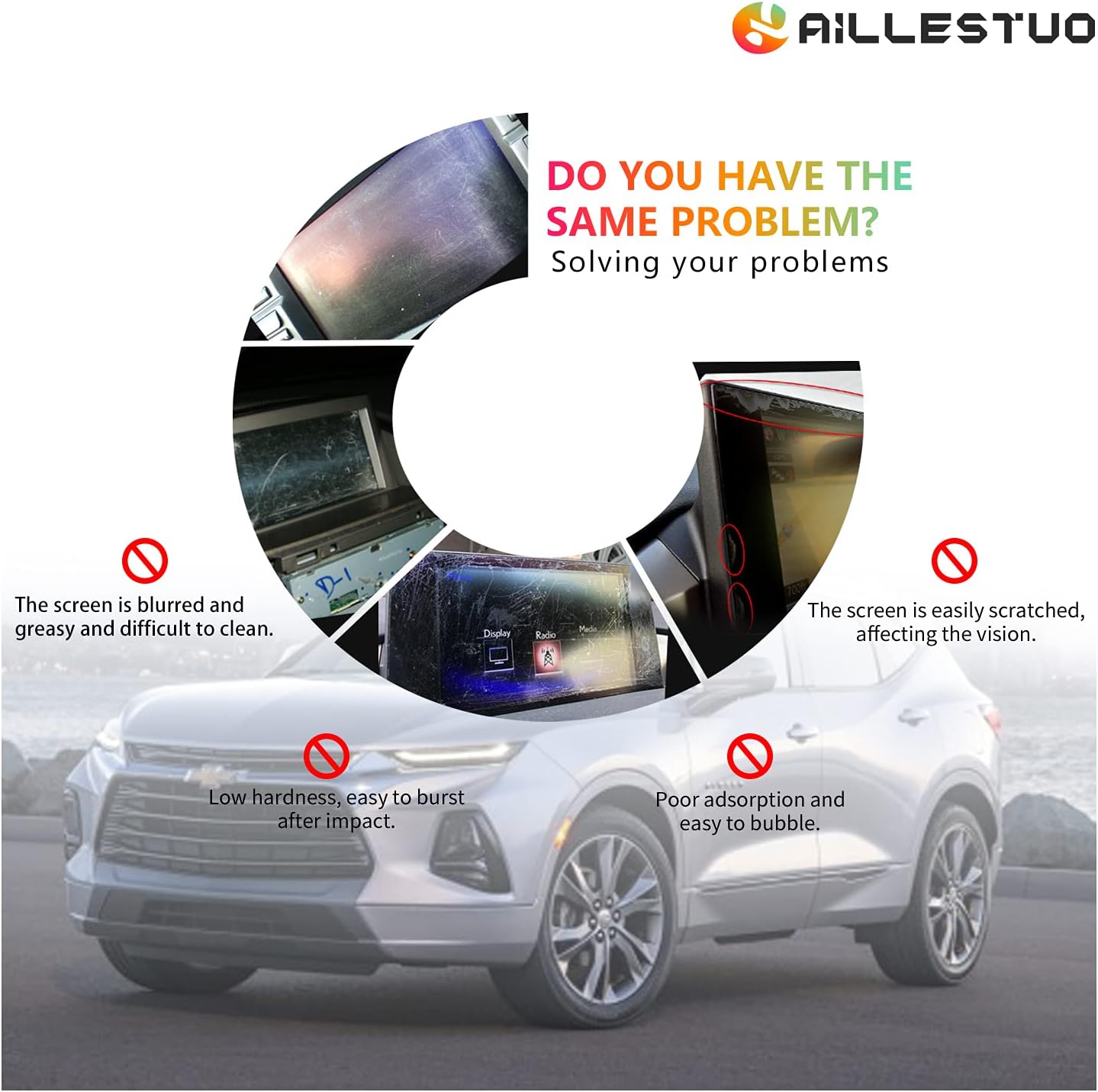 car screen protector center control touch screen protector for 2019 2020 2021 blazer 8 inch tempered glass hd scratch resistance