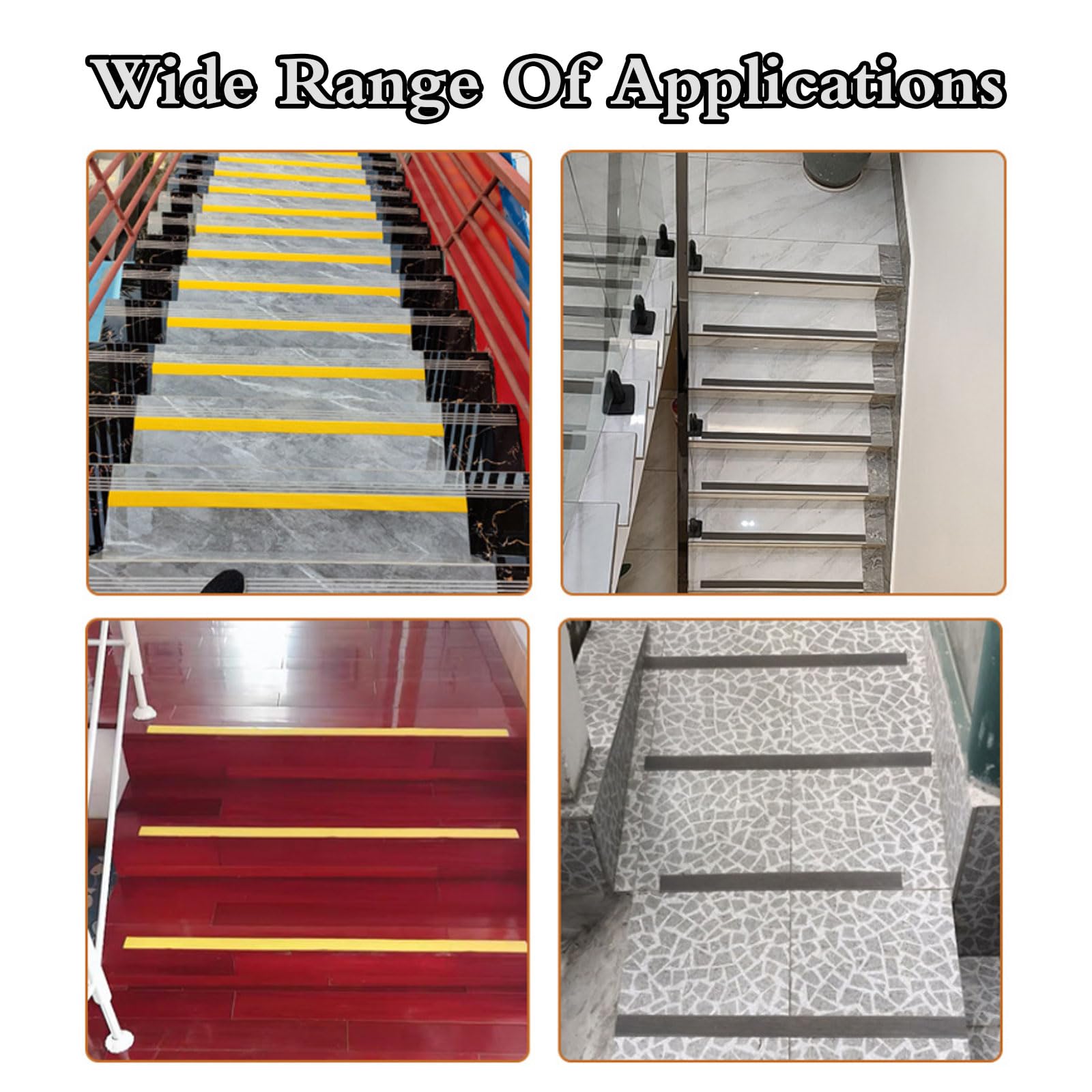 Borde de Escalera de Tira Protectoras,Protector de Borde de Escalera Antideslizante,Perfil de Esquina para escaleras,Fácil de Instalar,para hospitales,escuelas,guarderías.