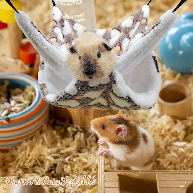 Foto 3 de 7 de GAOUTO Hamaca de 5 piezas para cobayas, doble capa, ratas, cobayas, accesorios para animales pequeños