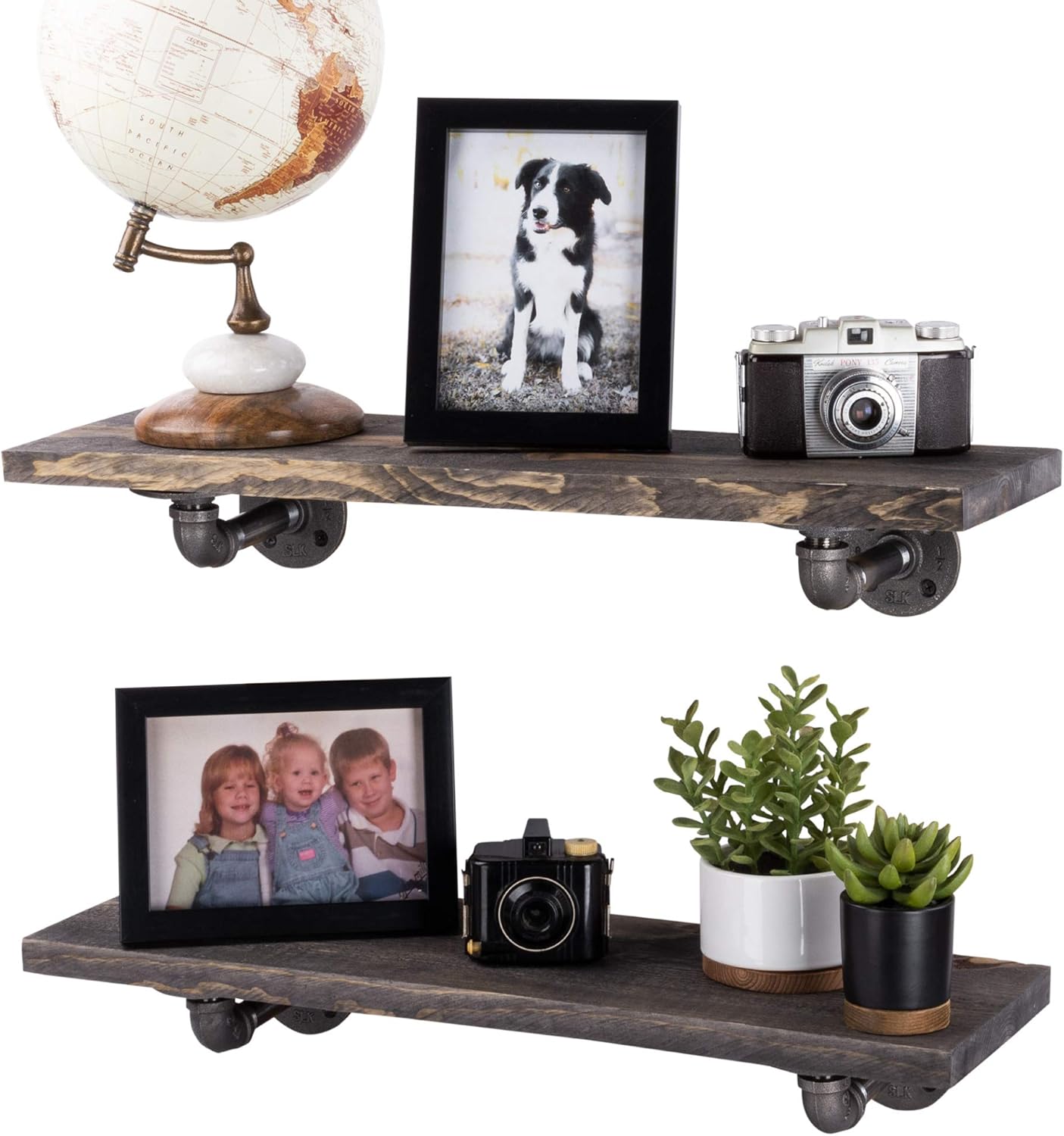 PIPE DÉCOR Industrial Pipe Wooden Shelves Restore Premium Ponderosa