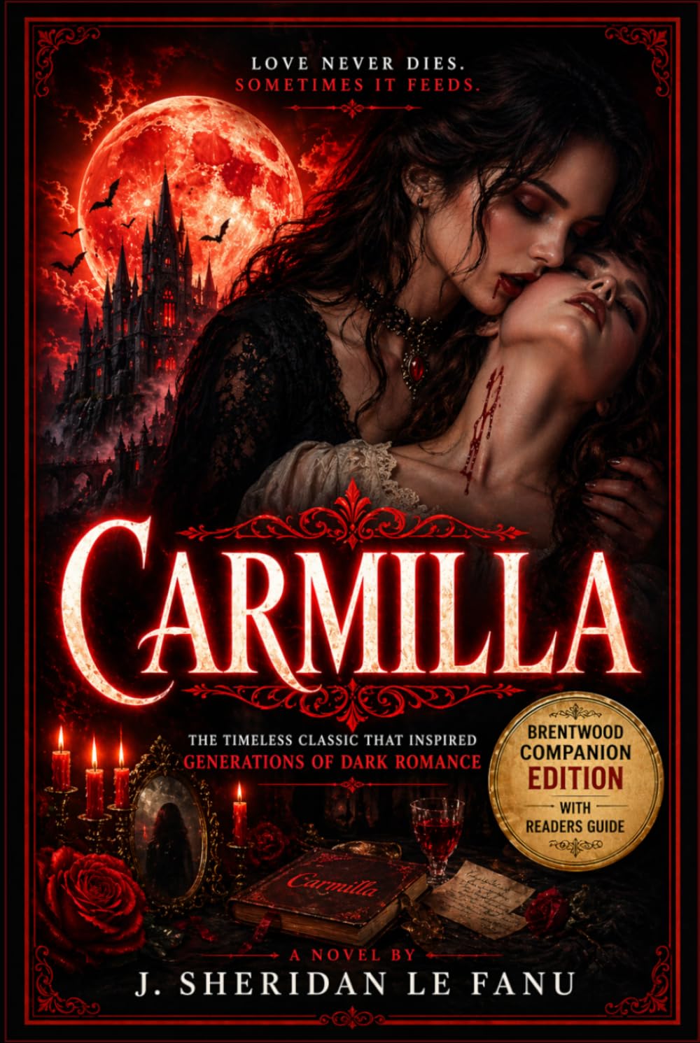 Carmilla (Annotated): Brentwood Companion Edition: Vampire Horror Dark Romance: Original Novella With Reader’s Guide, Analysis, Characters, Themes, Gothic Context, Atmosphere and Literary Insights