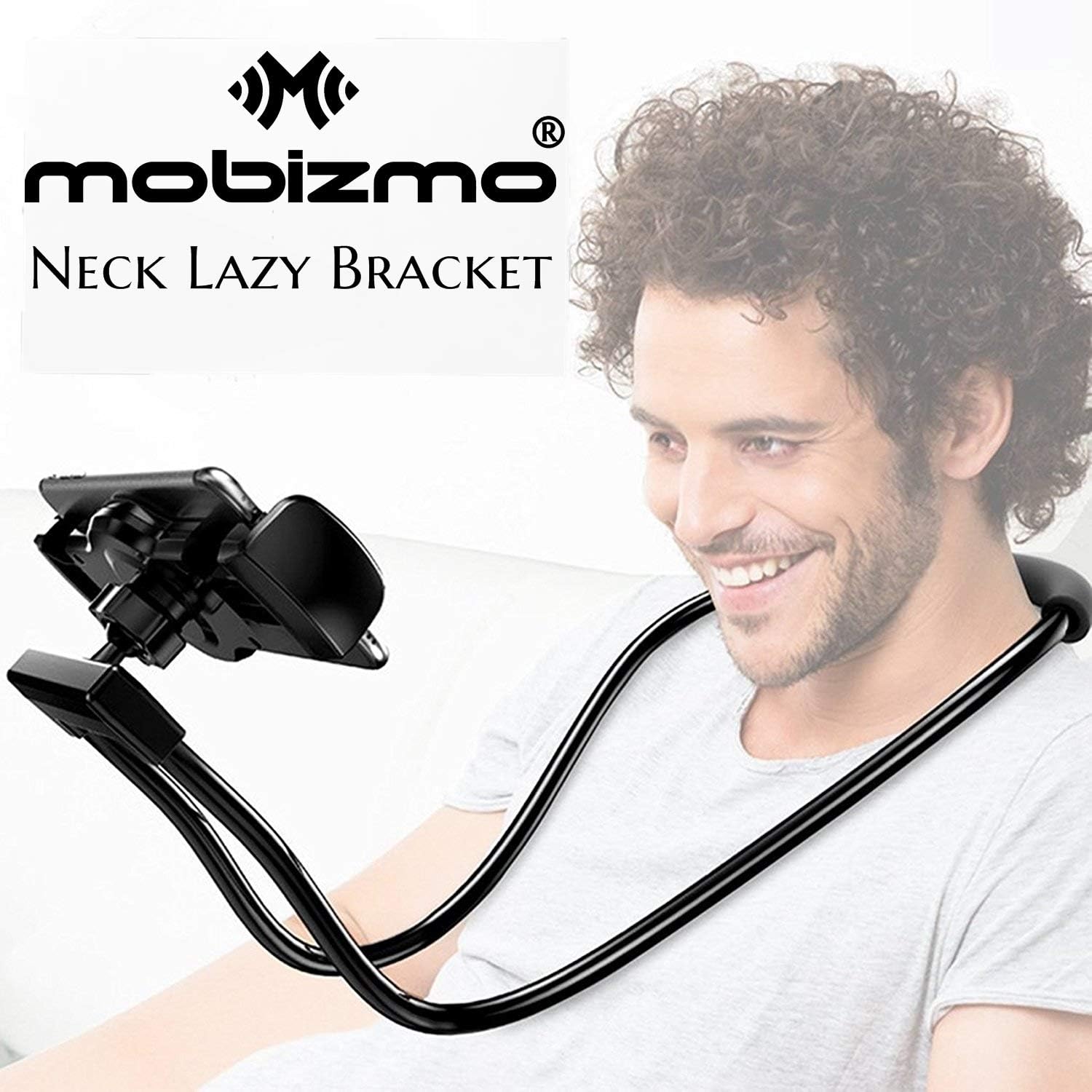 Mobizmo Cell Phone Holder, Tablet Holder iPad Stand, Universal Phone Stand, Lazy Bracket, DIY Free 360 Degree Rotating Mounts Can Hanging Neck, Waist Long Arm Lazy Bracket Soft Metal Holder Stand For iPhone, iPad Air, Android 4-10 inch.