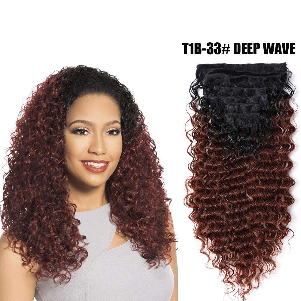 Buy fashion icon hair T1B/33 Clip In Hair Extensions Synthetic Hair