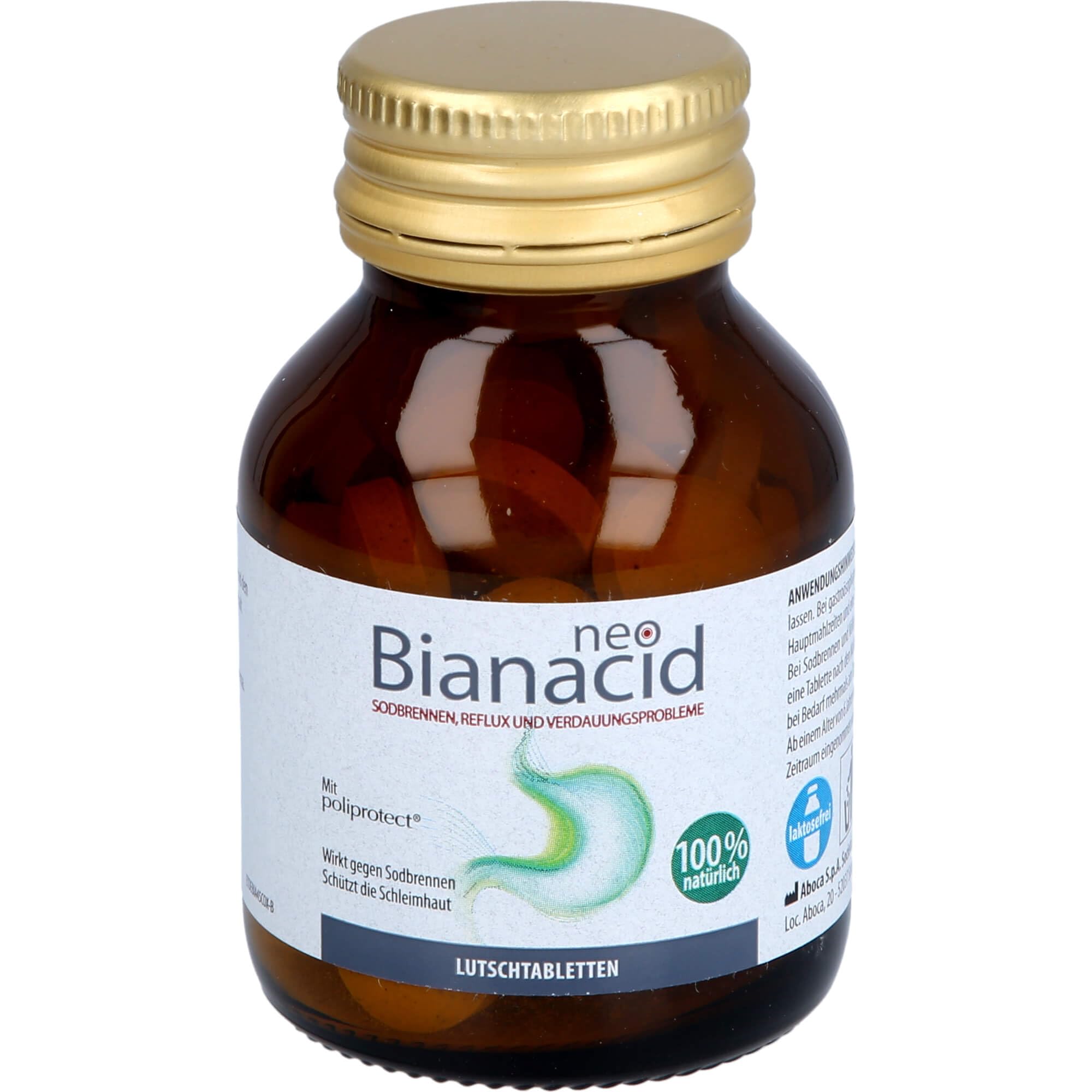 NeoBianacid Comprimés – Pour le reflux, l'acide gastrique, les brûlures d'estomac et les douleurs d'estomac – Produit médical naturel de Aboca