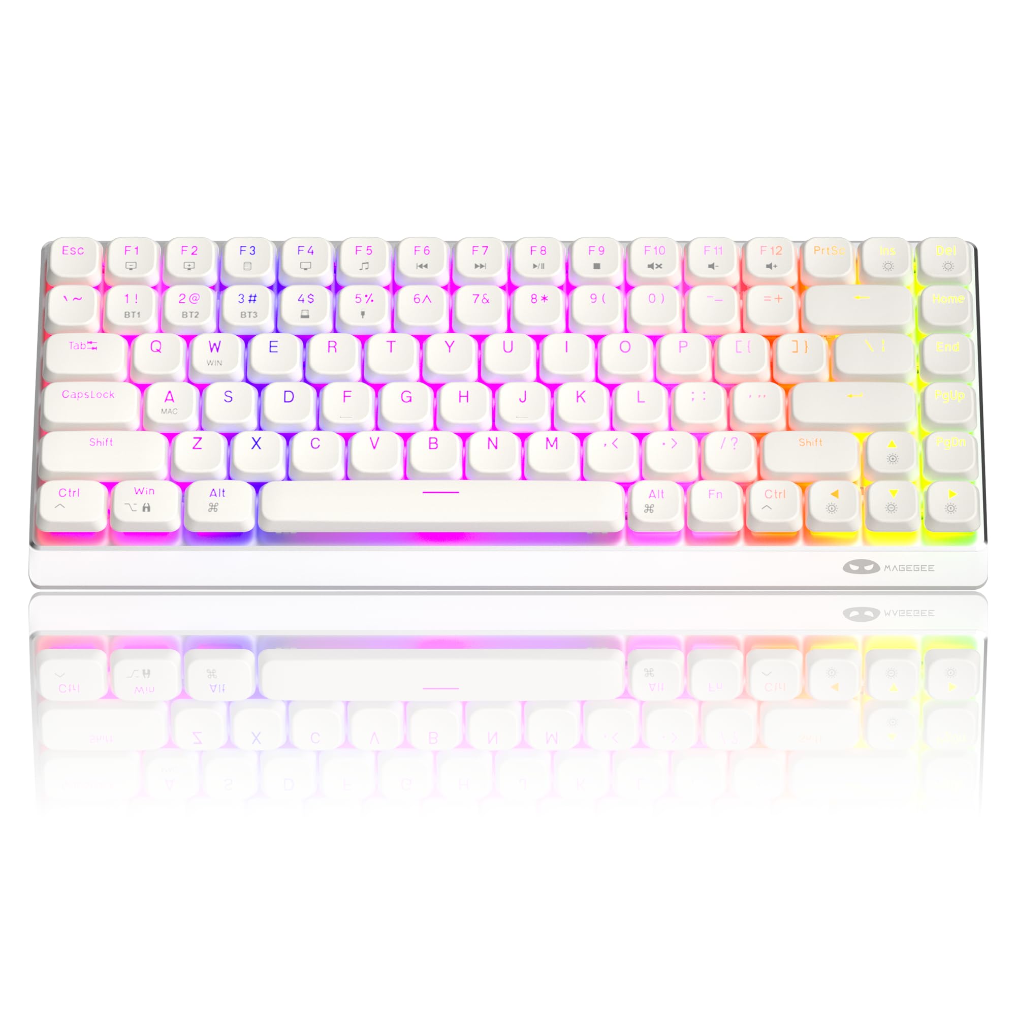 Camiysn Wireless RGB Mechanical Keyboard Moon84 Triple Mode 2.4GHz/BT/USB-C Wired Office White Keyboard for Computer/Desktop/PC/Laptop/Surface/Smart