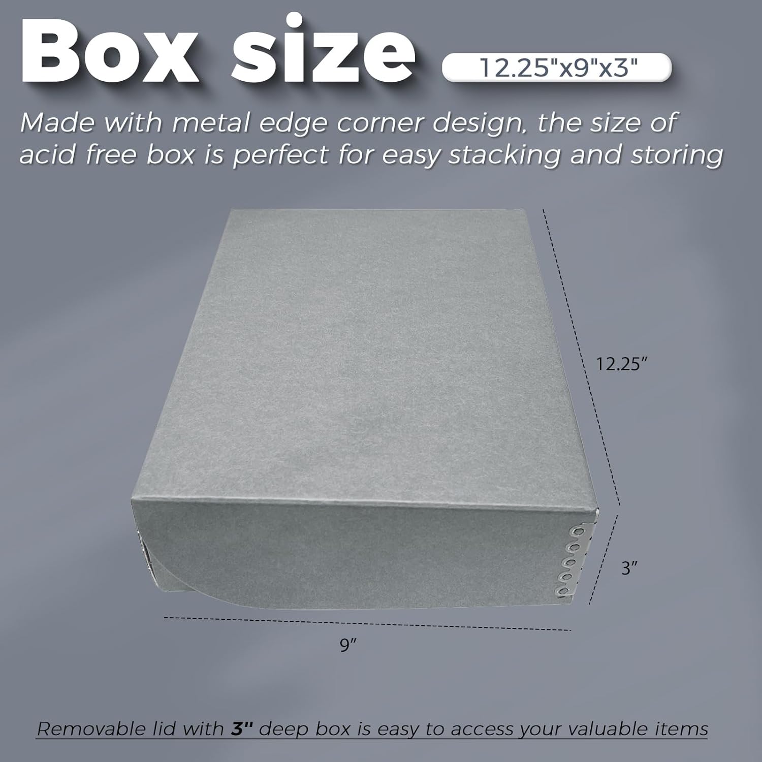 Lineco, 9x12 Clamshell Archival Folio Storage Box, 3" Deep, Acid-Free with Metal Edge Preservation Box. Preserves Picture Magazines Longevity, Organize Photos or Documents, Artwork, DIY, Pack of 2