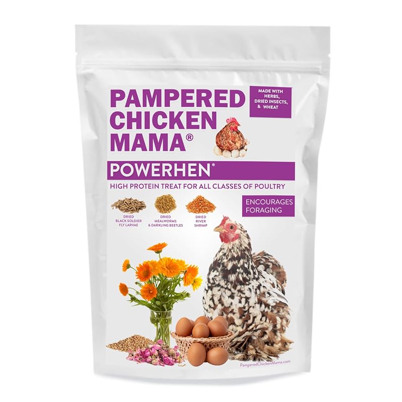 Petisco para Galinhas Adultas com Insetos, Camarão e Ervas Pampered Chicken Mama PowerHen 1,82 kg
