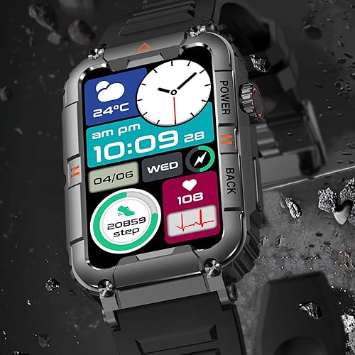 Miniatura 4 de niolina Reloj inteligente para teléfonos Android iOS con respuesta y llamadas de 1.57 pulgadas, monitor de fitness HD para hombres, con contador de