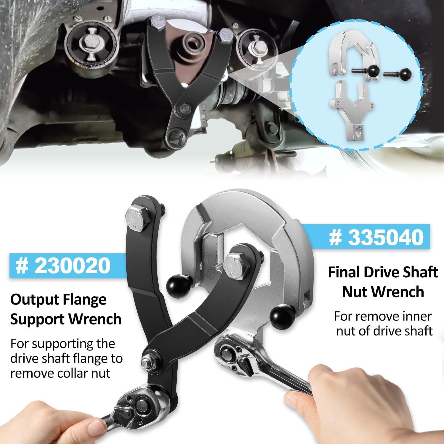 LAIKOU Rear Drive Axle Differential Installer Remover Tool Kit Compatible with BMW X3 X5 X6 RWD 4WD Replacement for # 335040 335050 335060 335080 230020 with Carrying Case