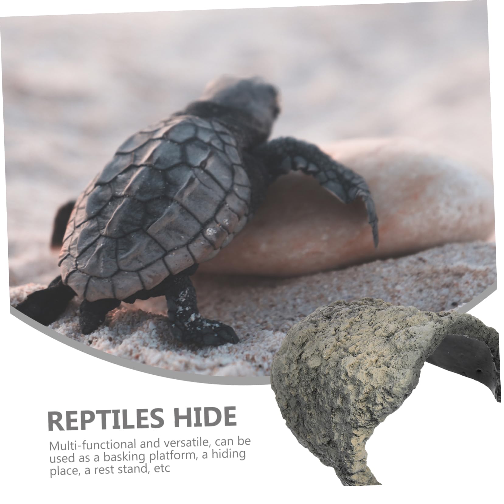 Housoutil Decoración De Cueva De Reptiles De Resina Casa De Tortugas Multifuncional y Ligera