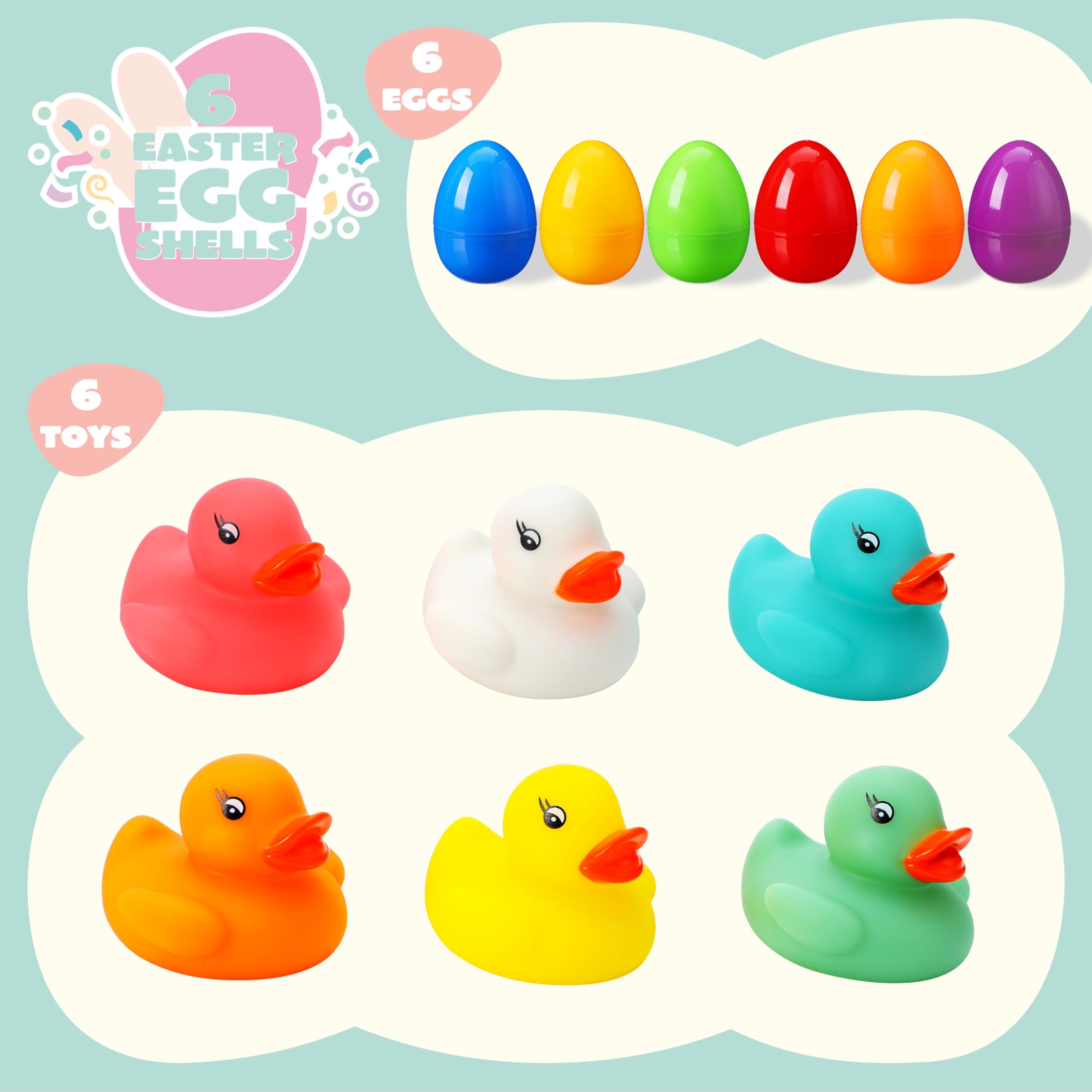 JOYIN - Œufs De Pâques Pré-remplis Avec Dinosaures Flottants Lumineux - 6 Pièces - Idée Chasse Aux Œufs