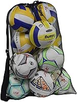 Rudmox Heavy Duty Mesh Ball Bag - Extra Large 30x40" Drawstring Storage for Basketball, Soccer, Volleyball Gear with Adjustable Shoulder Strap