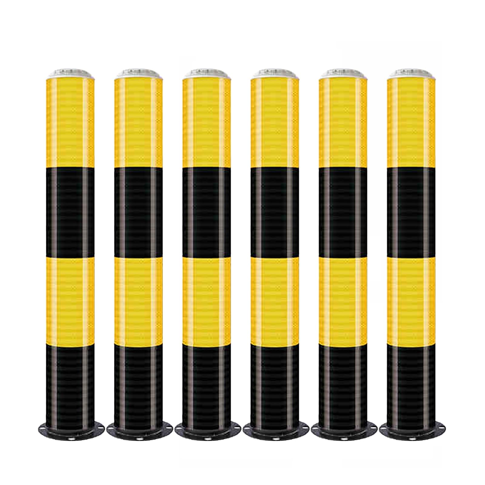 AYCDL Steel Bollards Safety Bollard Parking Post, Security Barrier with Reflective Tape & Anchor Bolts, Strong Reflective High Visibility, Ideal for Traffic-Sensitive