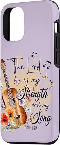 Miniatura 2 de iPhone 1212 Pro The Lord Is My Strength Wildflower Religious Faith On Purple Case