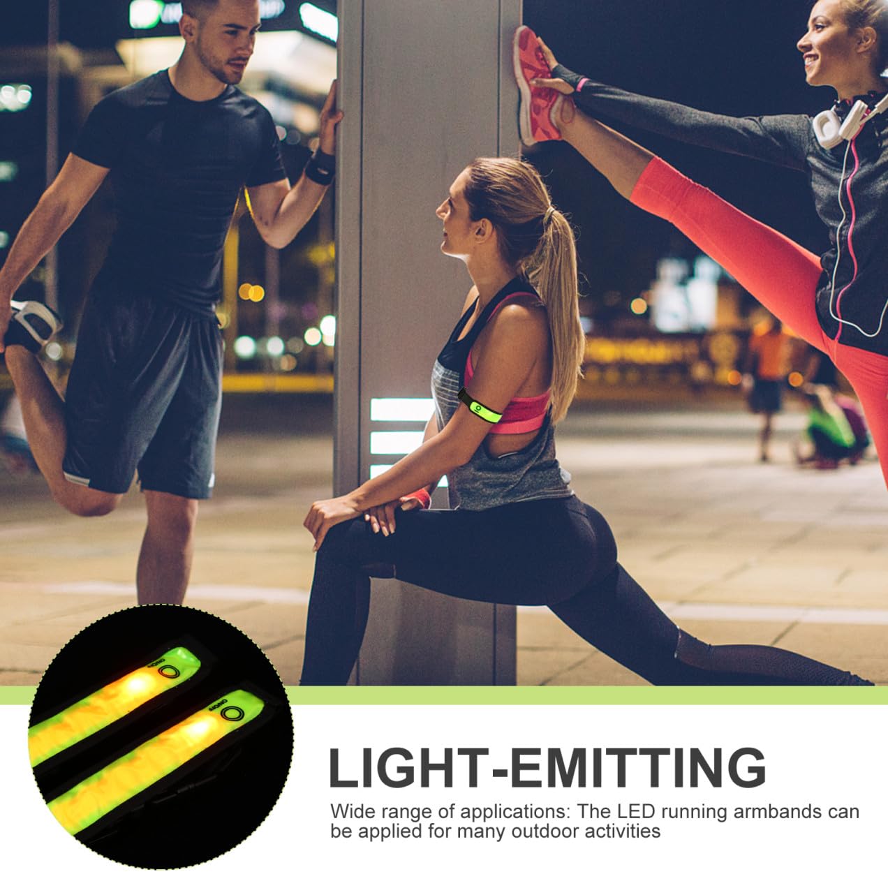 Yardwe Brazalete Reflectante con Entramado para Montar En La Noche Accesorios para Correr 2 Uds