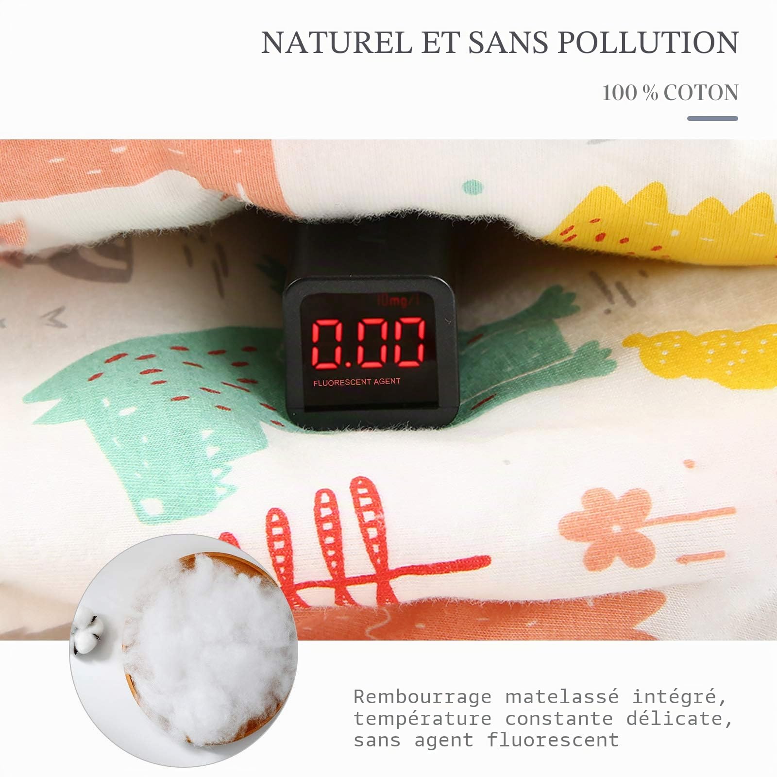SONARIN Gigoteuse pour bébé-2.5 Tog,Mince,Manches Amovibles, En coton bio Très Douce et Chaud,Turbulette Hiver pour bébé,Différentes Tailles de 6 mois à 6 ans, Lapin Blanc(2.5tog),S (6-24 mois)