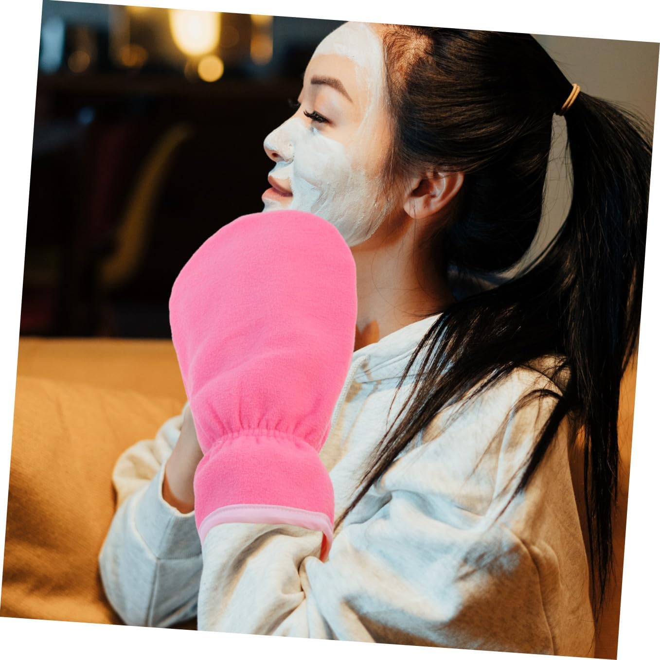 Paraffin Wax Hand Care Gloves 3 Pairs Spa Mitts Moisturizing Hand Beauty Gloves for Home with Adjustable Cuff Suitable for Women and Dry Skin Care