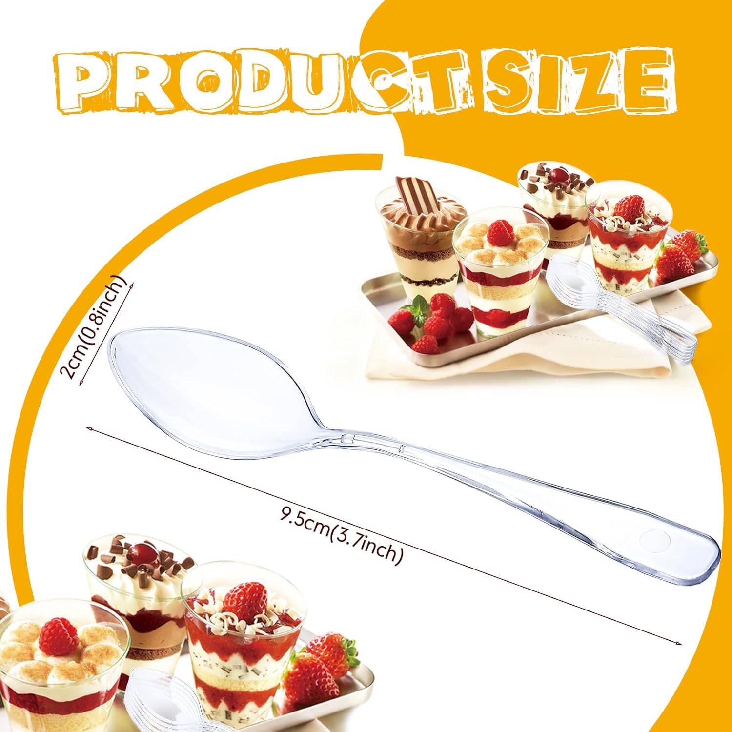 Clear Mini Spoons for Derts 3.7 Inch Small Plastic Disposable