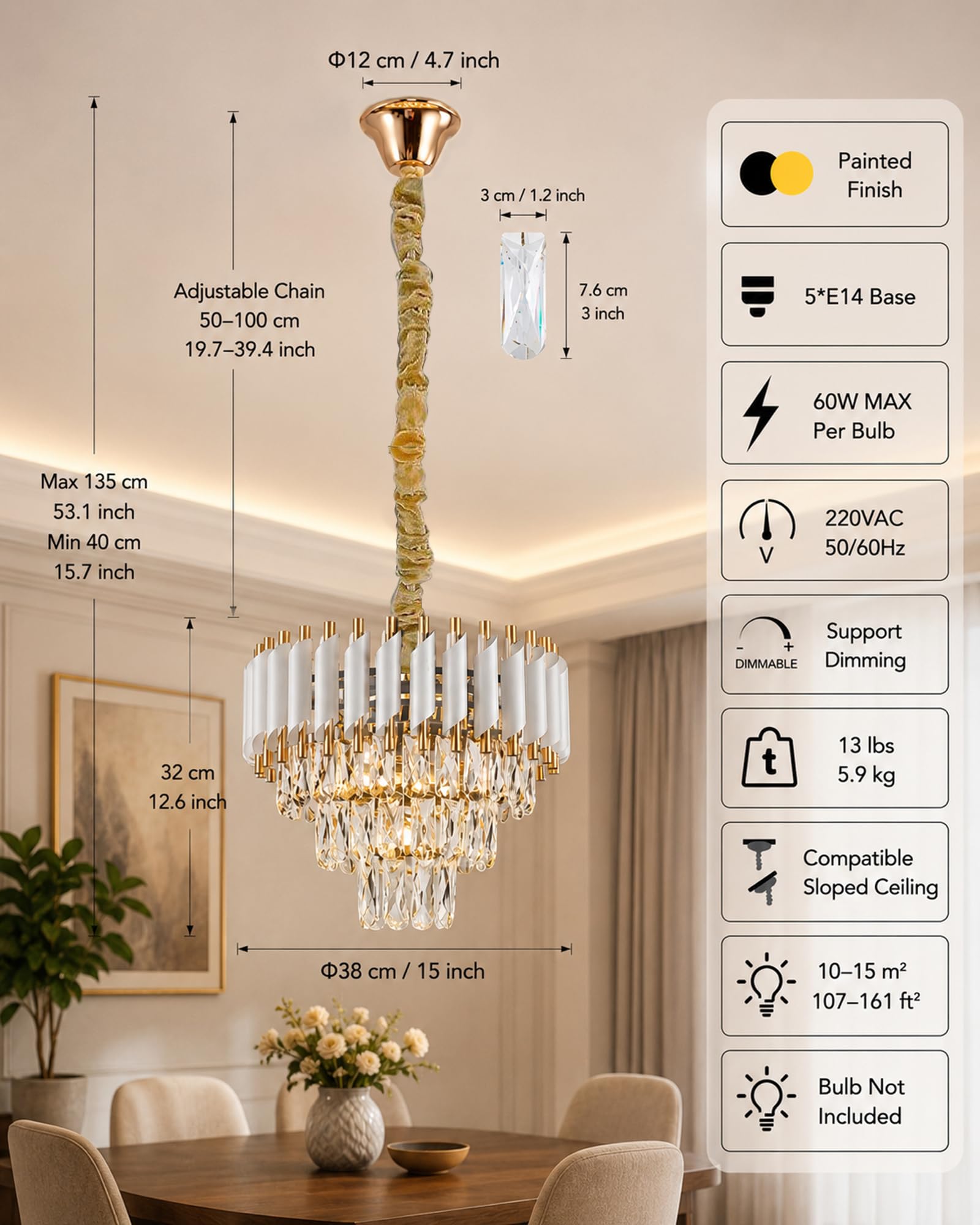 Homesake Crystal Chandelier - Luxury Lighting -5