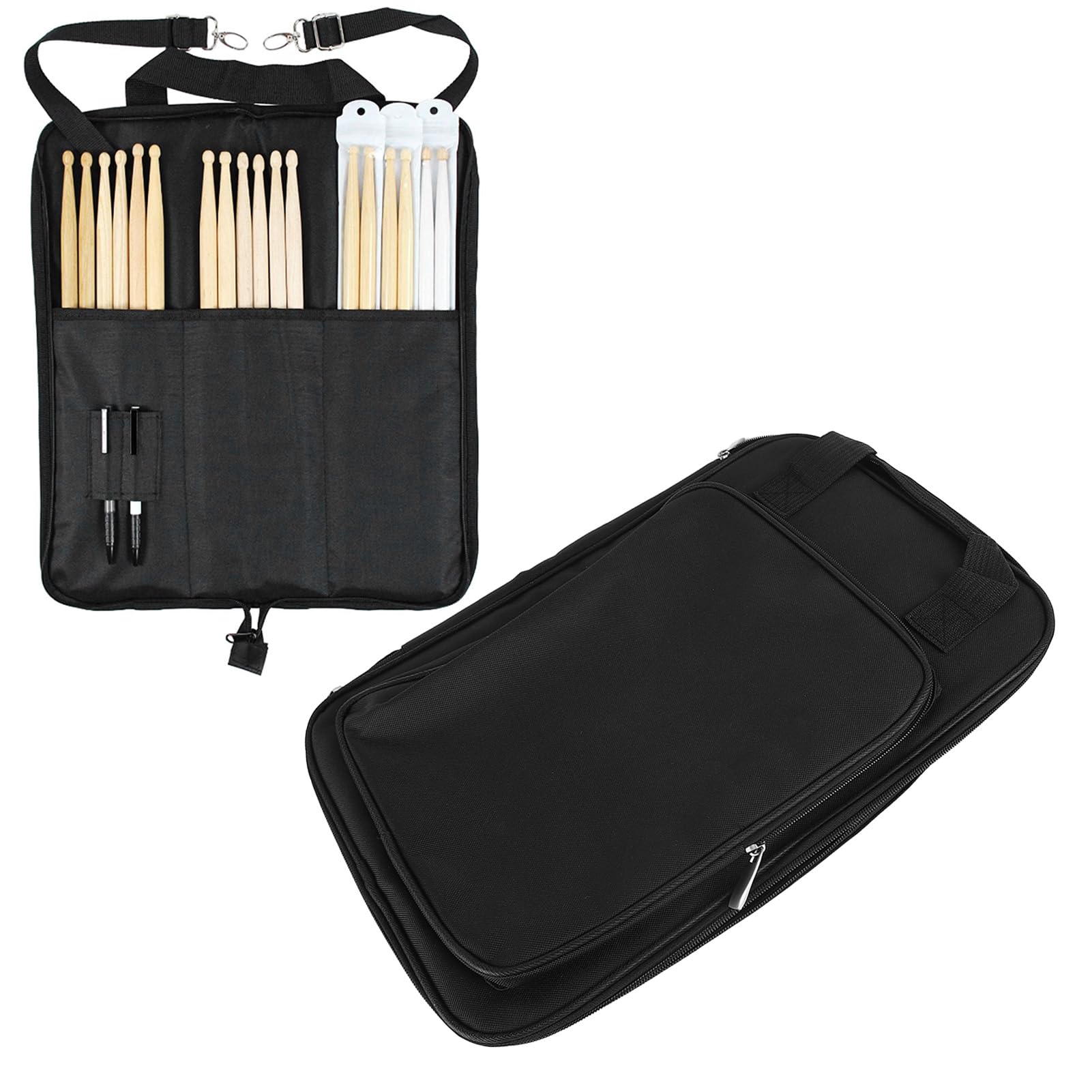 Zaino per bacchette, porta bacchette con mazzuolo in schiuma, custodia portatile multifunzionale per bacchette per strumenti a percussione, borsa in tessuto Oxford di grande