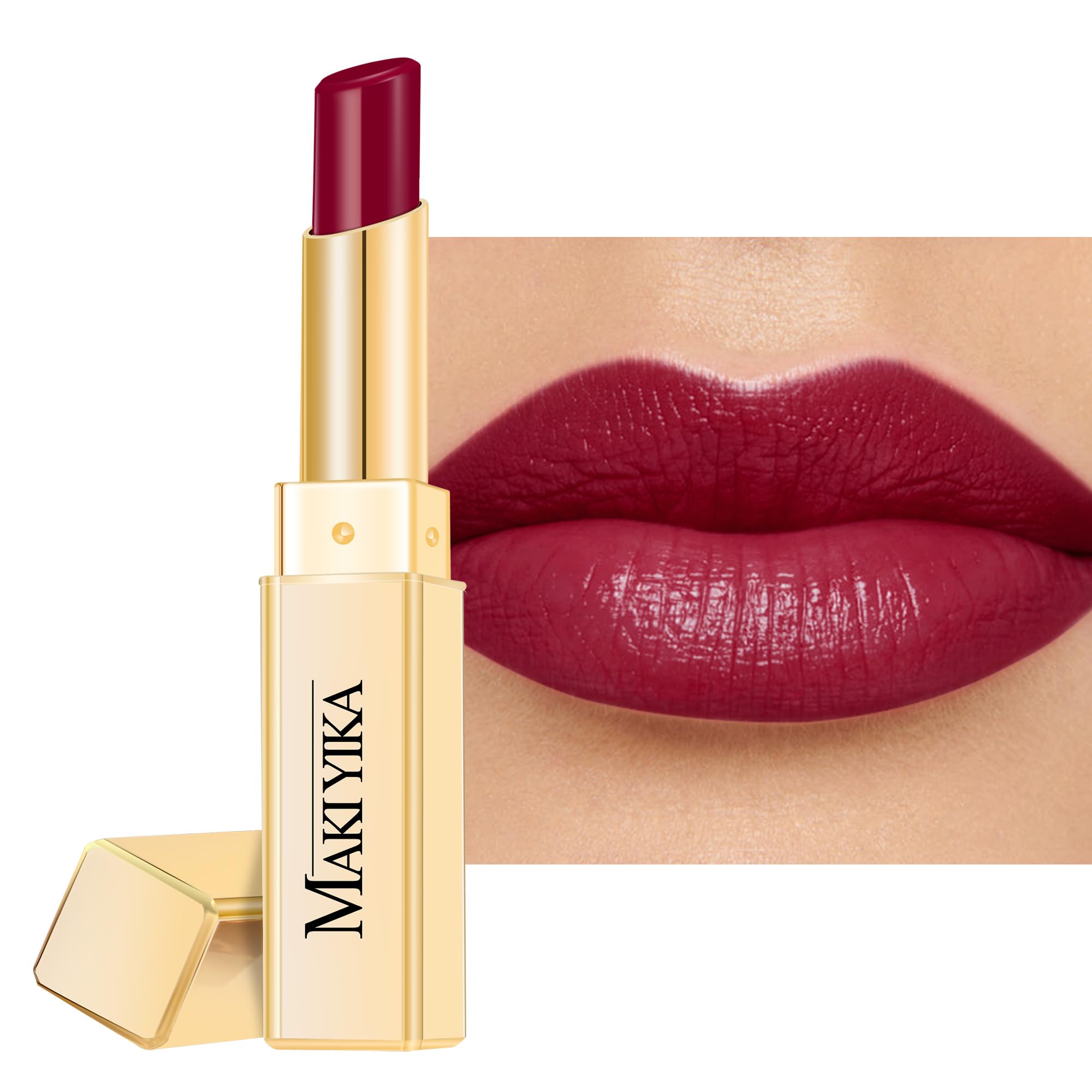 MAKI YIKA Moisture Dark Berry Lipstick for Women Hydrate Lip Gloss for Dry Cracked Lips Weightless Glossy Lip Color Juicy Finish,MA049 Blush Berry