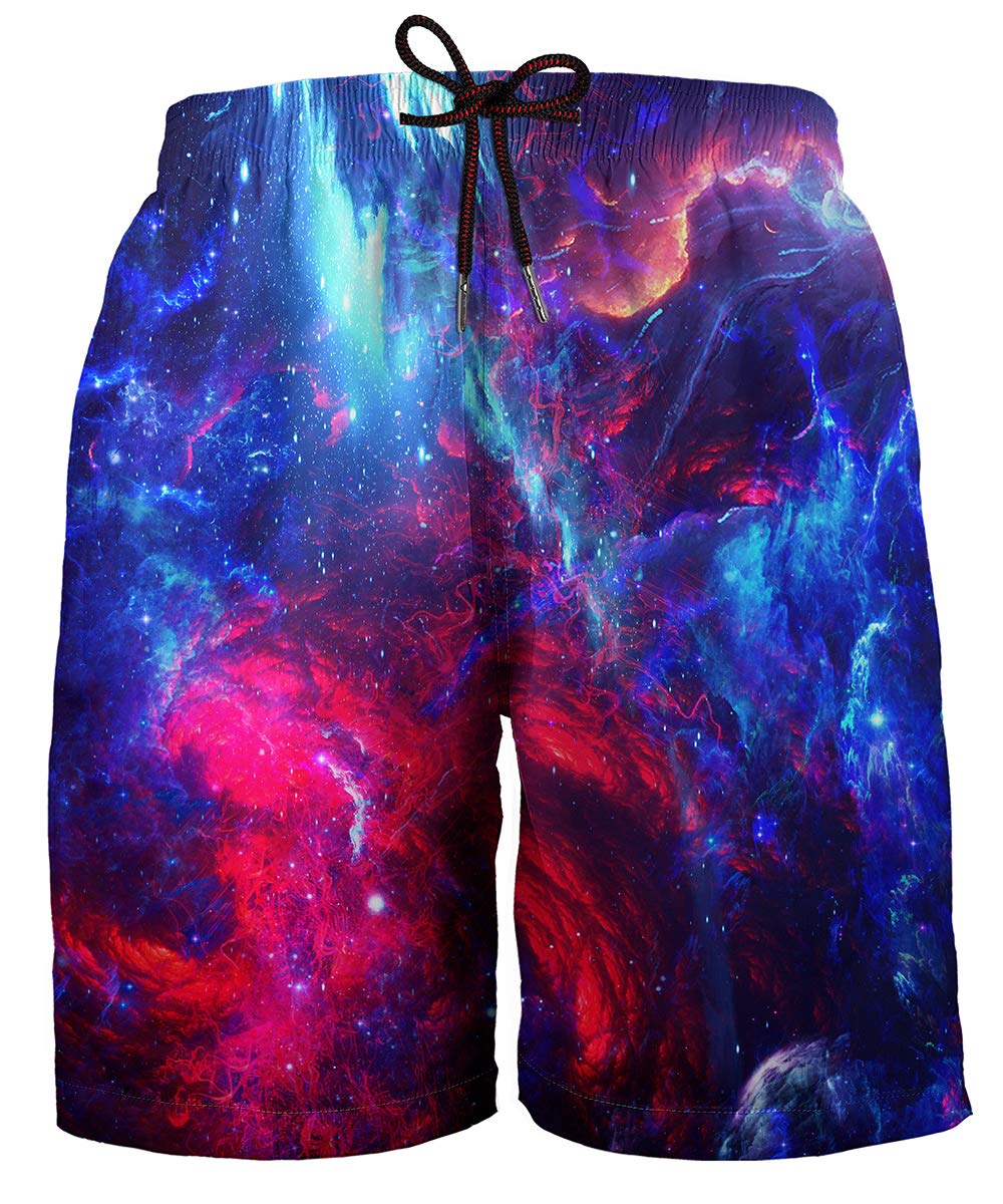 Hgvoetty 3D Printed Shorts for Men Cool Casual Swim Trunks Colorful Beach Board Shorts with Pockets, Style4, XX-Large