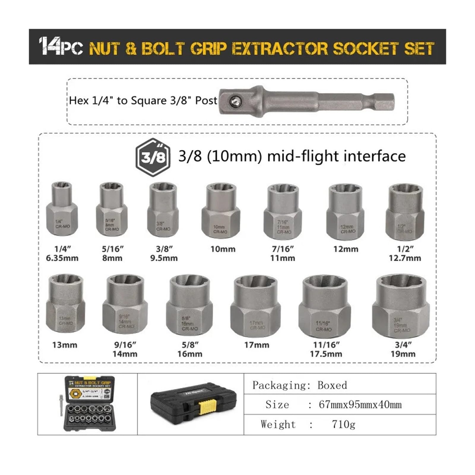 Kit de herramientas de extracción de tuercas, juego de extractores de tornillos de 25 piezas para tornillos, pernos y accesorios pelados, incluye pasadores y extractores en espiral