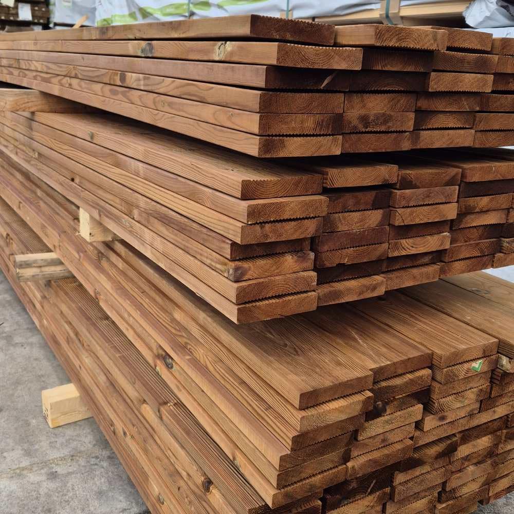 Sunwood Plataforma suelo de madera exterior marrón 200 cm - 20,30 m²