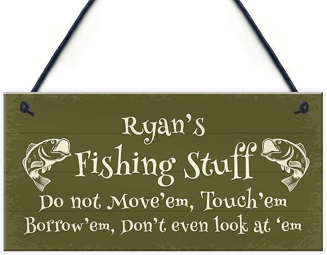 RED OCEAN Novelty Fishing Sign For Man Cave Shed PERSONALISED Dad Brother Uncle Gift