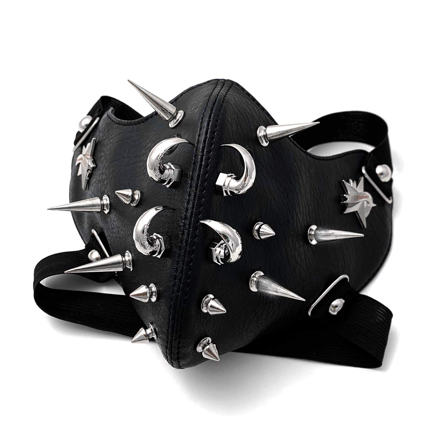 crazy hunter Rivet Steampunk Mask Half Face Biker Cosplay Anti-Dust Rivet Mask adjustable