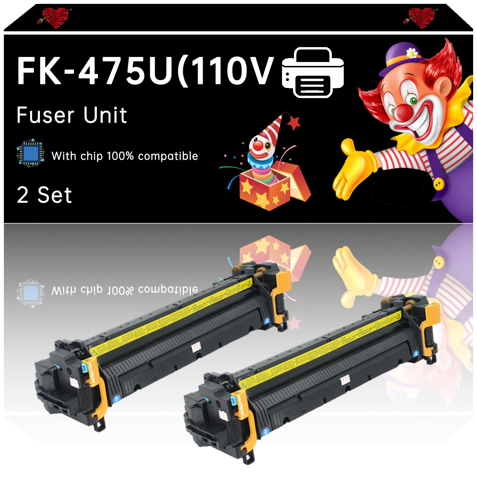 Tonzxce FK-475U(110V) Fuser Unit Compatible with Kyocera FS-6525MFP FS-6530MFP TASKalfa 255 TASKalfa 305 Printers, Enhanced Durability, Ideal for High-Volume Printing (2 Set)