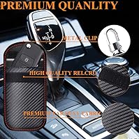 Vista 4 de Bolsa Faraday mejorada para llavero (paquete de 2), protector de llavero Faraday de alta calidad, bloqueo de señal RFID para automóvil, bolsa