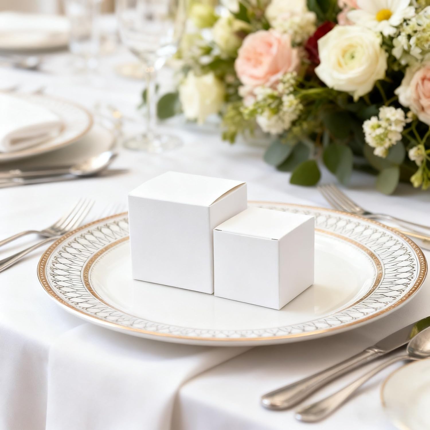 XAGLVV 25 Pack 4x4x4 White Gift Boxes Small Bulk Boxes with Lids for Wedding Favors, Jewelry, Retail Packaging, Birthday Party Gift Giving - Image 5