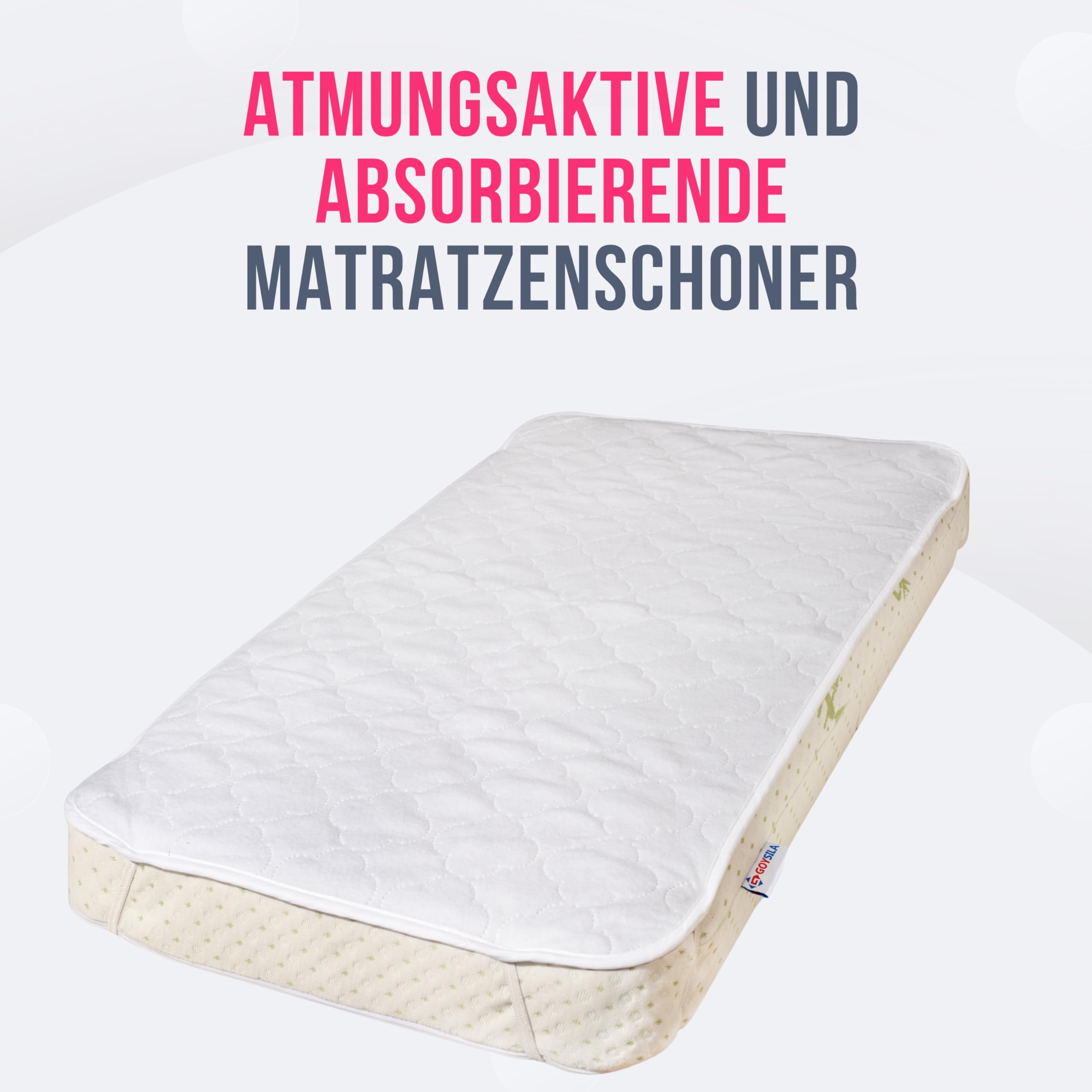 GOYSILA Spannbettlaken 2er Set und 1 Wasserdichter Matratzenschoner 83x50 cm aus 100% Baumwolle Oeko-Tex Zertifiziert für Beistellbett Kompatibel mit Chicco Next2Me Kinderkraft UNO Wiege Matratze