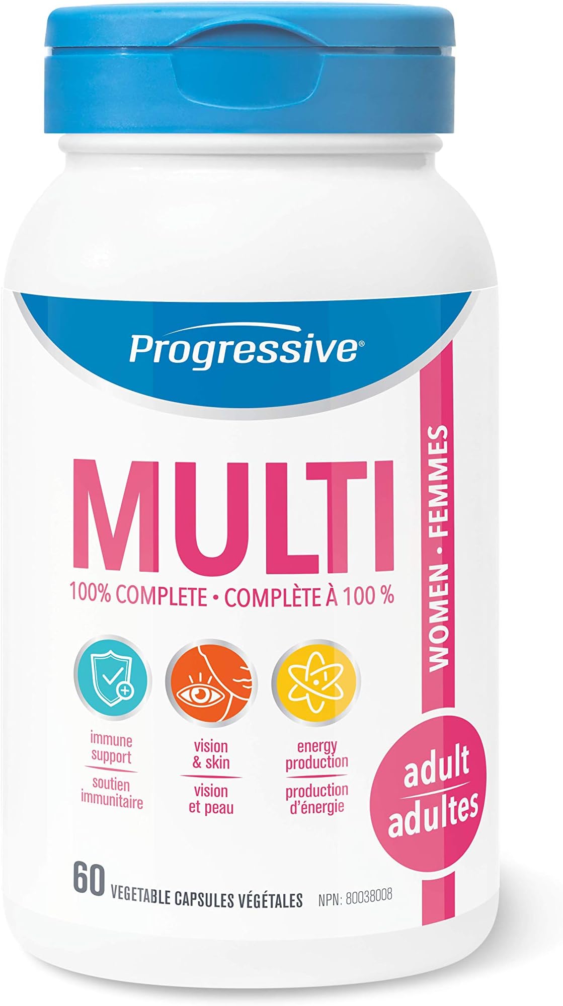 Progressive Adult MultiVitamin for Women - 60 Capsules | Made with Cranberry, Green Tea and Green Food Concentrates