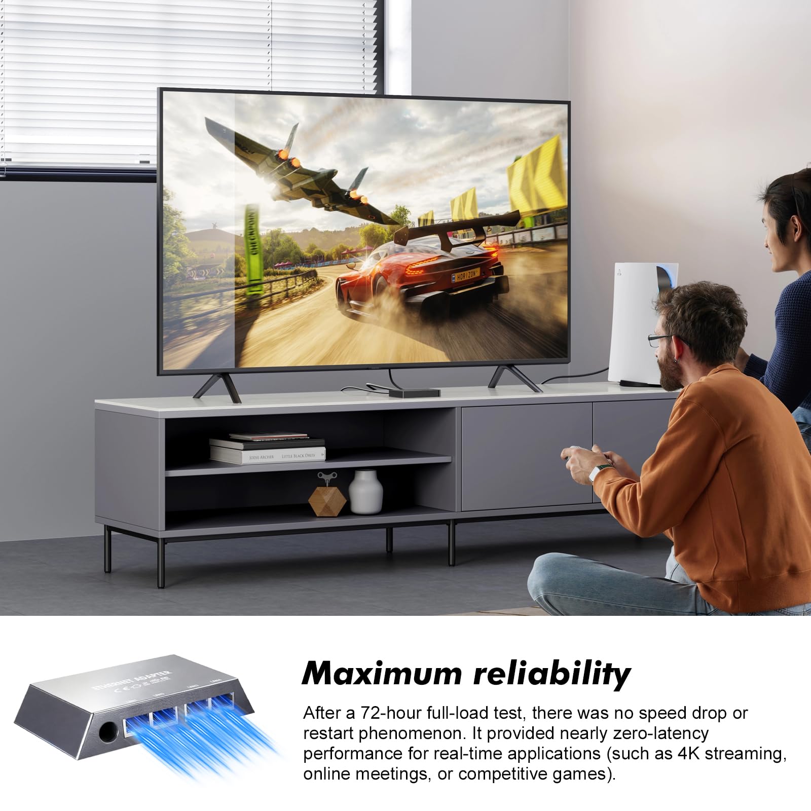 Adapter Ethernet do Starlink Gen 3/Mini, 4-portowy RJ45 rozgałęźnik sieci LAN Gigabit LAN, adapter Starlink Ethernet rozdzielacz LAN do przewodowych sieci zewnętrznych, 4 urządzenia jednocześnie