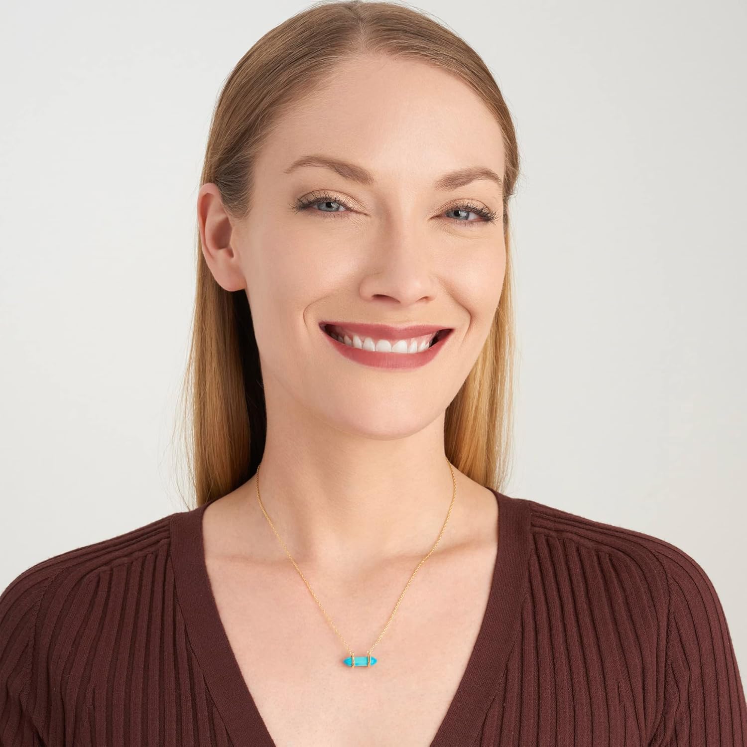 MORGAN & PAIGE .925 Sterling Silver 18K Gold Plated Hexagonal Crystal Pendant Necklace - Dainty Gold Necklace Healing Chakra Necklace for Women, Genuine Gemstones with or without Cubic Zirconia 16"