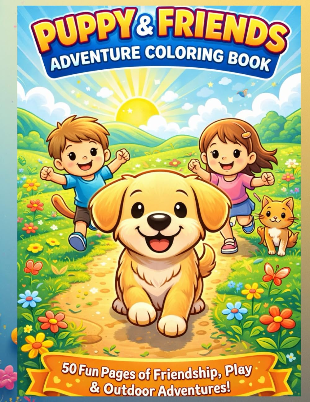 Puppy & Friends Adventure Coloring Book: Fun Pages of Friendship, Play & Outdoor Adventures for Kids