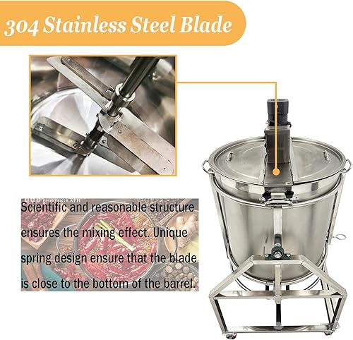 Miniatura 3 de Mezclador agitador de ollas 25.9 galones98L gas natural y agitador eléctrico Hotpot Aceite de chile Pasta de chocolate Mezclador de alimentos