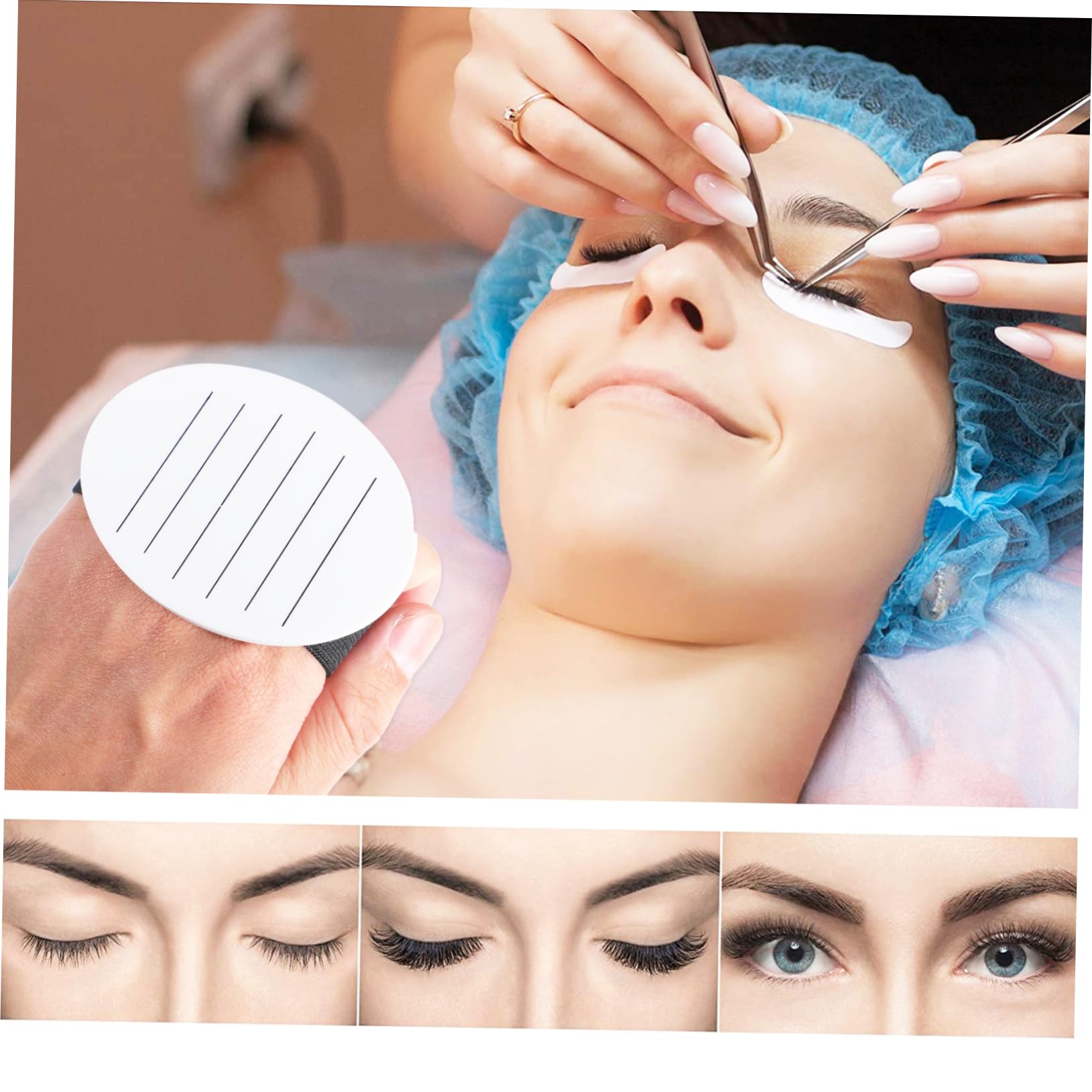 FRCOLOR 2pcs Eyelash Accessories Set Lash Holder Plate with Wrist Strap for Lash Application