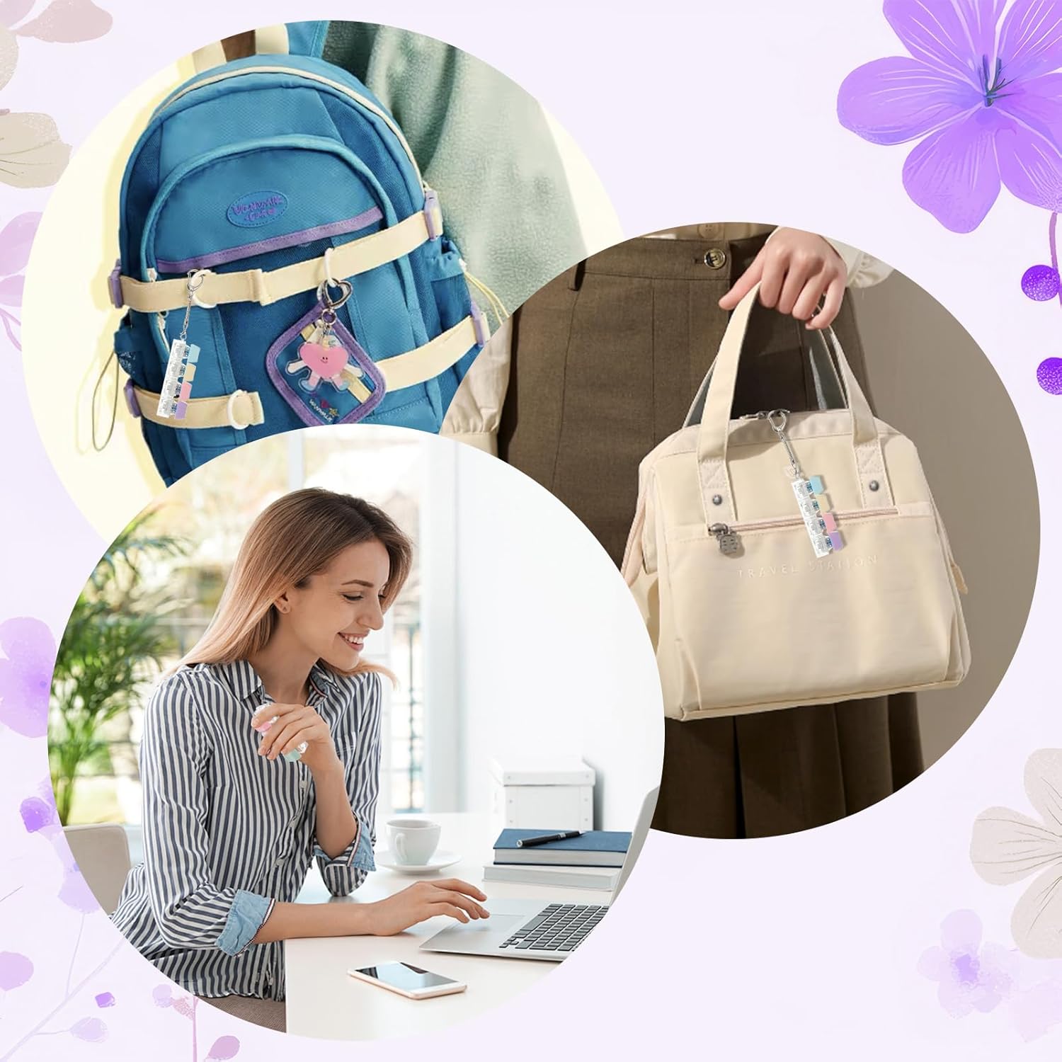 16 Pcs Keyboard Fidget Toys, Keychain Four Keyboard Fidget Clicker Normal and Silent Decompression Button Finger Clicker Toys for Office Classroom Stress Relief ADHD Autism