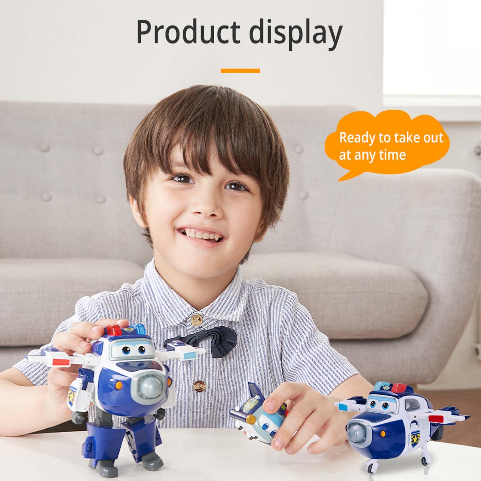 Super Wings Verwandlungsspielzeug Paul & super pet Paul, 2 in 1 Action Figur, 12,7 cm großes Flugzeug-Roboter-Spielzeug, Transformable-Spielzeug für Jungen und Mädchen ab 3 Jahren, Blau