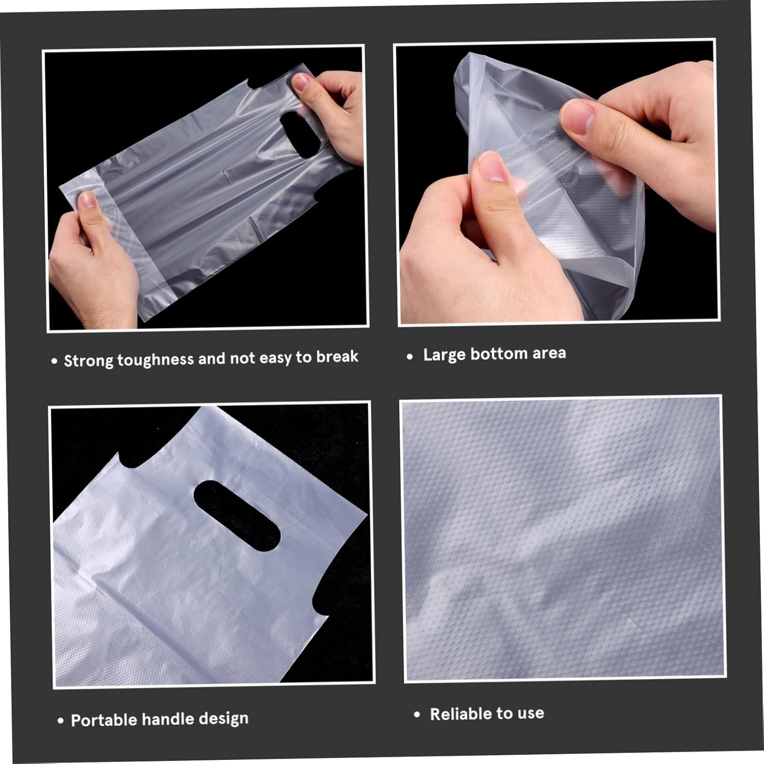 CHILDWEET 500pcs Cup Carrier Bags Handles for Drinks Sturdy Takeout Beverage Pouches for Coffee Shops Milk Tea Stores More Reliable Transport for Cups Bottles