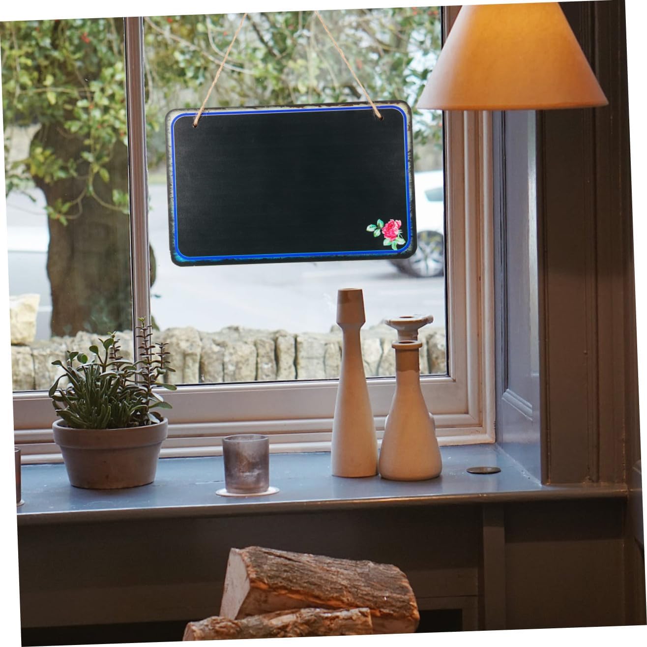Message Board Chalkboard Small Wall Hanging Memo Board Single-Sided Decorative for Restaurant Cafe Home Use Style