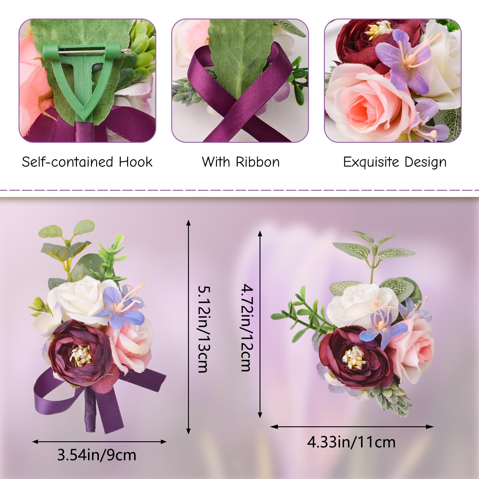 URROMA Wrist Corsage and Boutonniere Set - Image 2